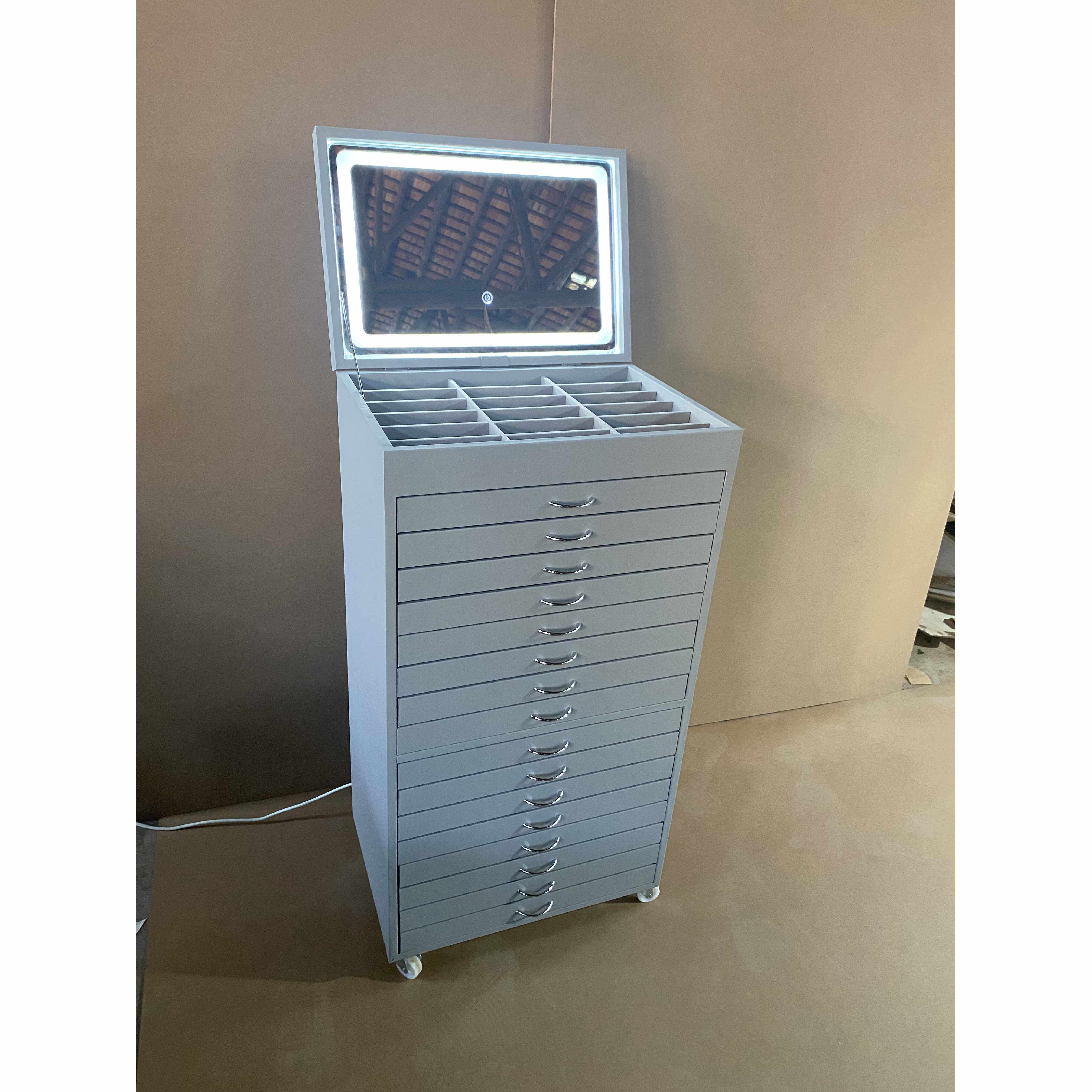 需定制翻盖带镜子眼镜店皮革眼镜展示柜电影院3D太阳镜收纳箱眼镜