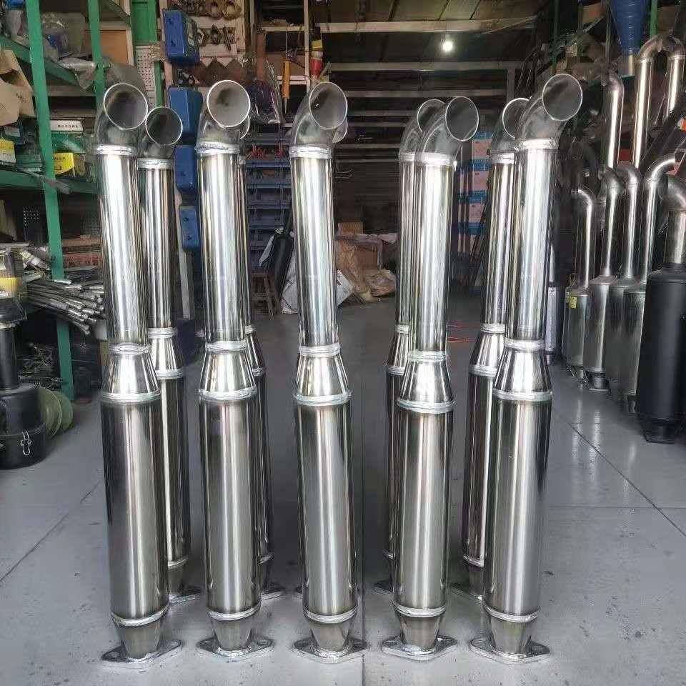 单缸小四轮拖拉机排气管2孔3孔4孔不锈钢加厚消声器170烟筒