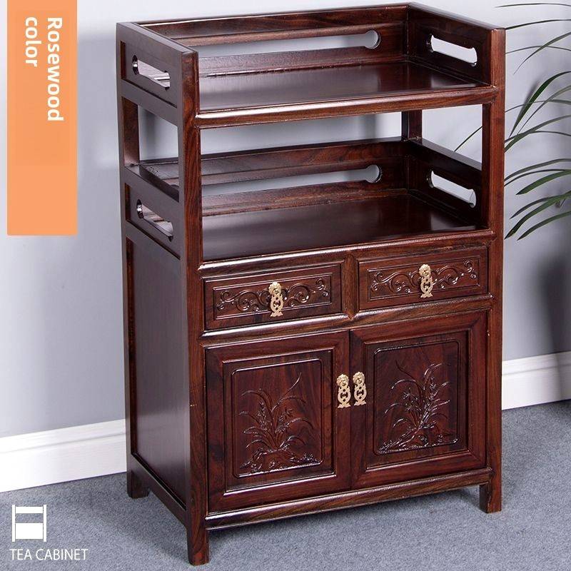 需定制茶柜实木餐边柜小型茶水柜新中式客厅沙发边柜储物柜茶叶收