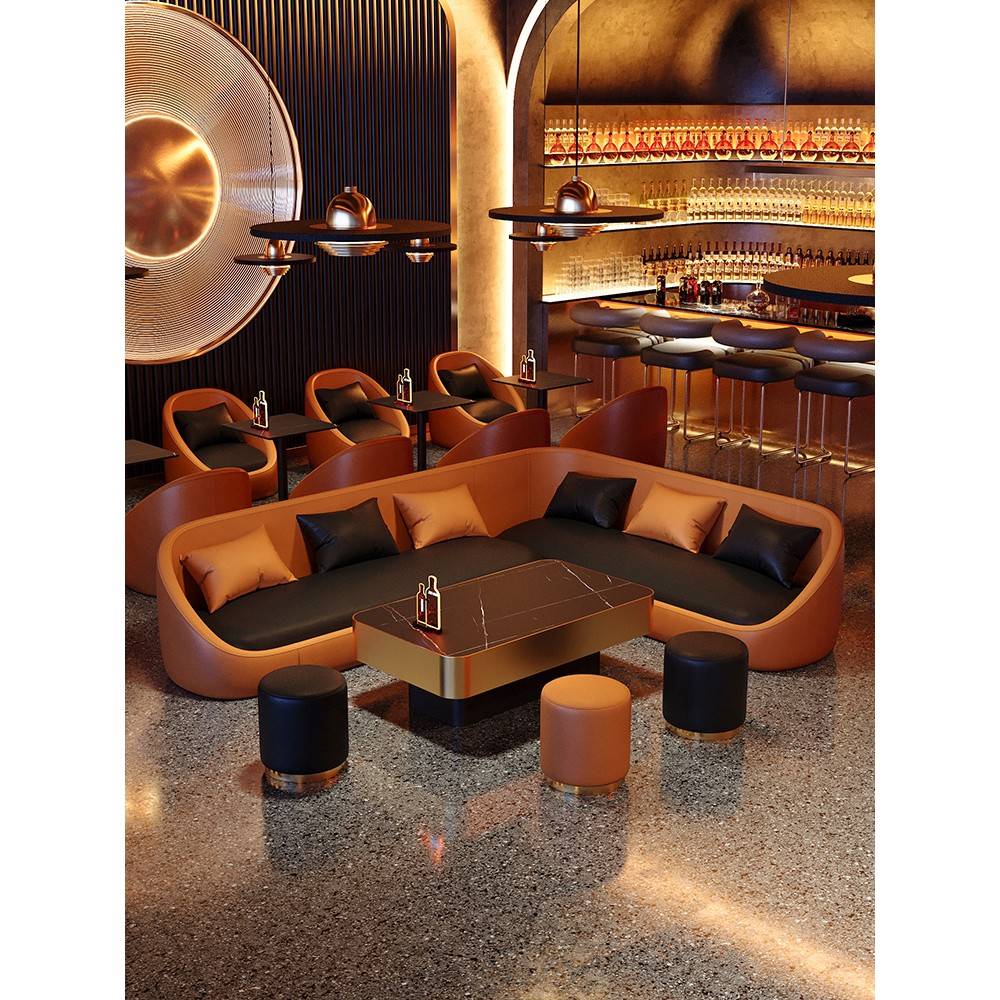 需定制咖啡厅卡座沙发奶茶店西餐厅桌椅酒吧清吧KTV定制包厢皮艺