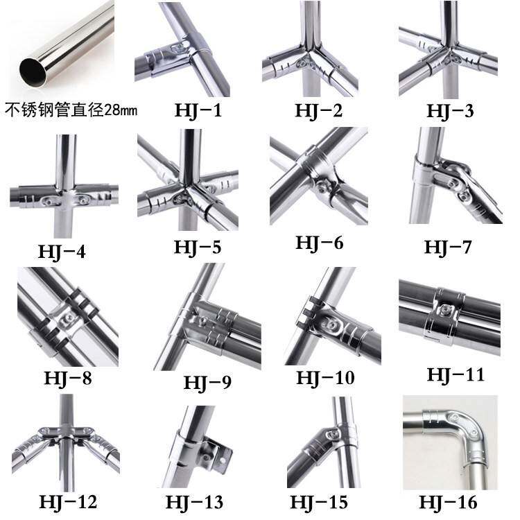 需定制28MM不锈钢精益管接头HJ-1D 防静电线棒连接配件直通银色镀