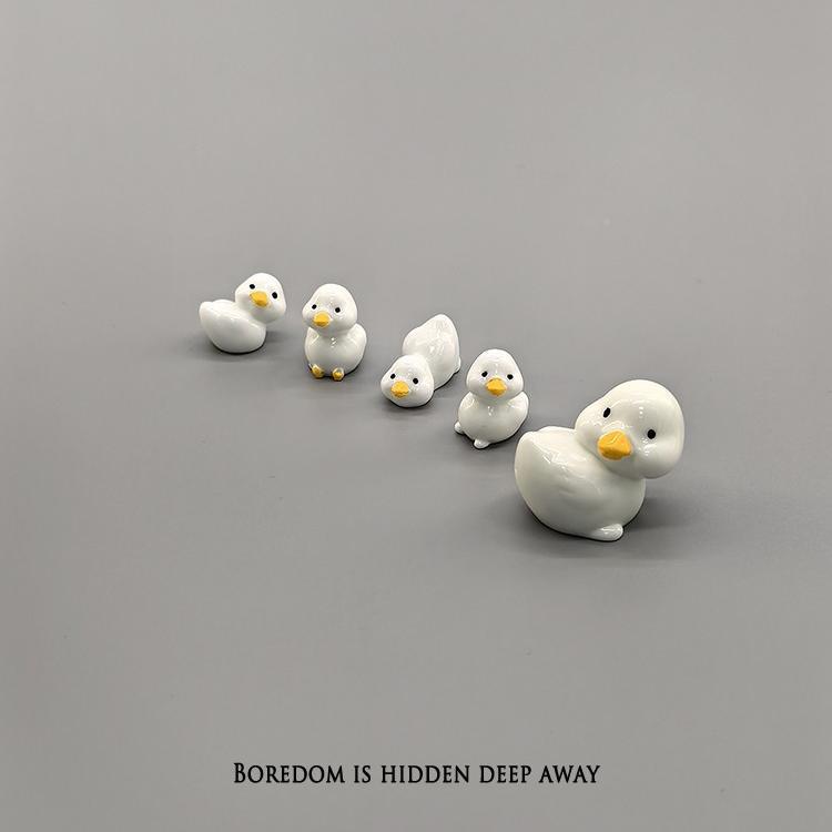 无聊了！送她一小套白鸭迷你可鸭16975爱子摆件桌面装饰礼品创意