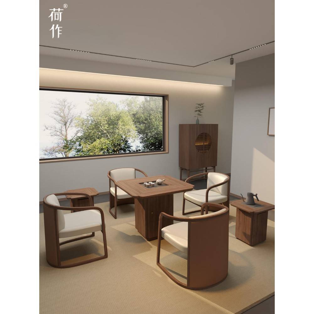 需定制和左实木黑胡桃扑克桌三人或四人地主蛋桌茶几多功能歌的美