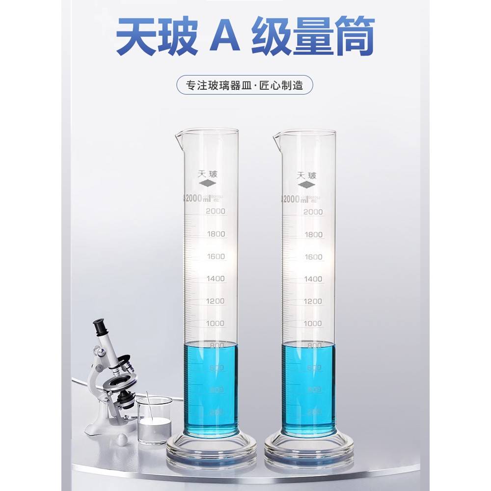 需定制天玻玻璃量筒带刻度计量筒100 250 500 1000mlA级量入式玻