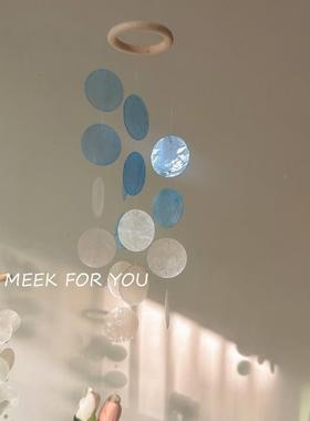 MEEK FO YOU 夏日式小清新蓝色贝壳料风铃63162diy材包R日门窗手