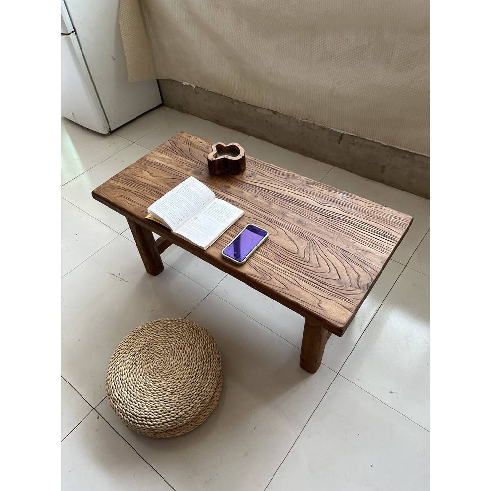 需定制老榆木茶桌榻榻米矮桌日式茶几实木原木炕几飘窗小桌子家用