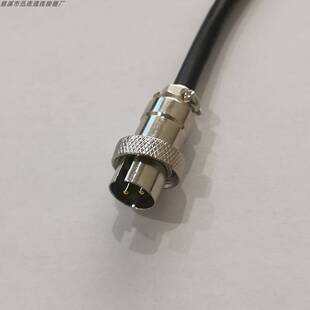 加工焊接航空插头GX16反装插头带线1米2芯3芯4芯5-6-7芯8芯连接器