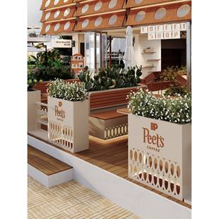 需定制户外花箱组合灯箱太阳能灯光花槽餐厅奶茶店外摆隔断室外花