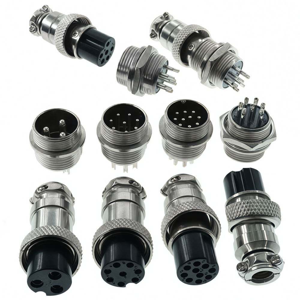 GX12 GX16 GX20-2/3/4/5/6/7/8芯航空插头公头母座对接电缆连接器