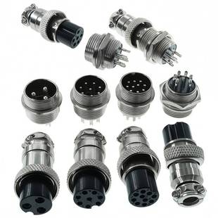 GX12 GX16 GX20-2/3/4/5/6/7/8芯航空插头公头母座对接电缆连接器