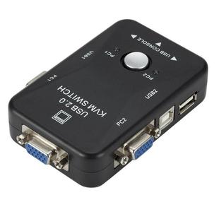 kvm两台主机共用一个显示器usb键盘鼠标电脑 VGA切换器2进1出vga