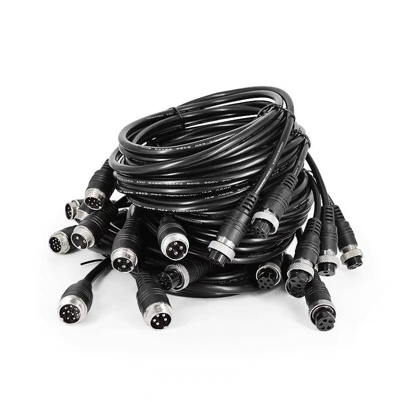 gx16gc12航空插头连接线2/3/4/5/6/7/8/9/10芯公母延长线