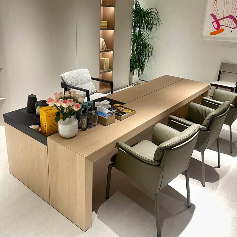 需定制新中式实木茶桌椅组合现代简约家用餐桌泡茶桌一体两用茶室