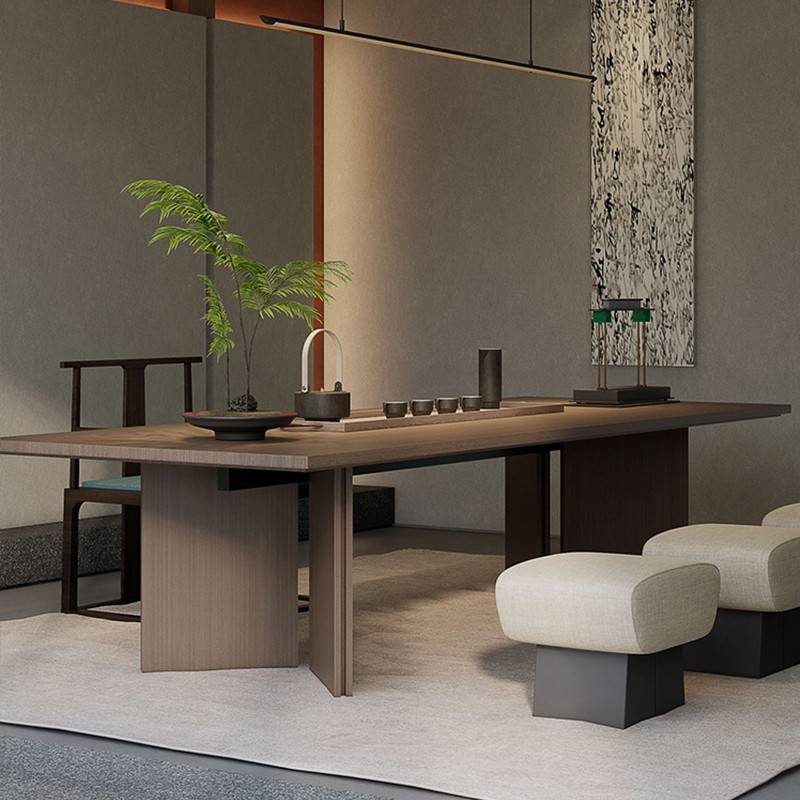 需定制新中式茶桌2025新款高端大板茶台禅意实木泡茶桌茶馆办公室