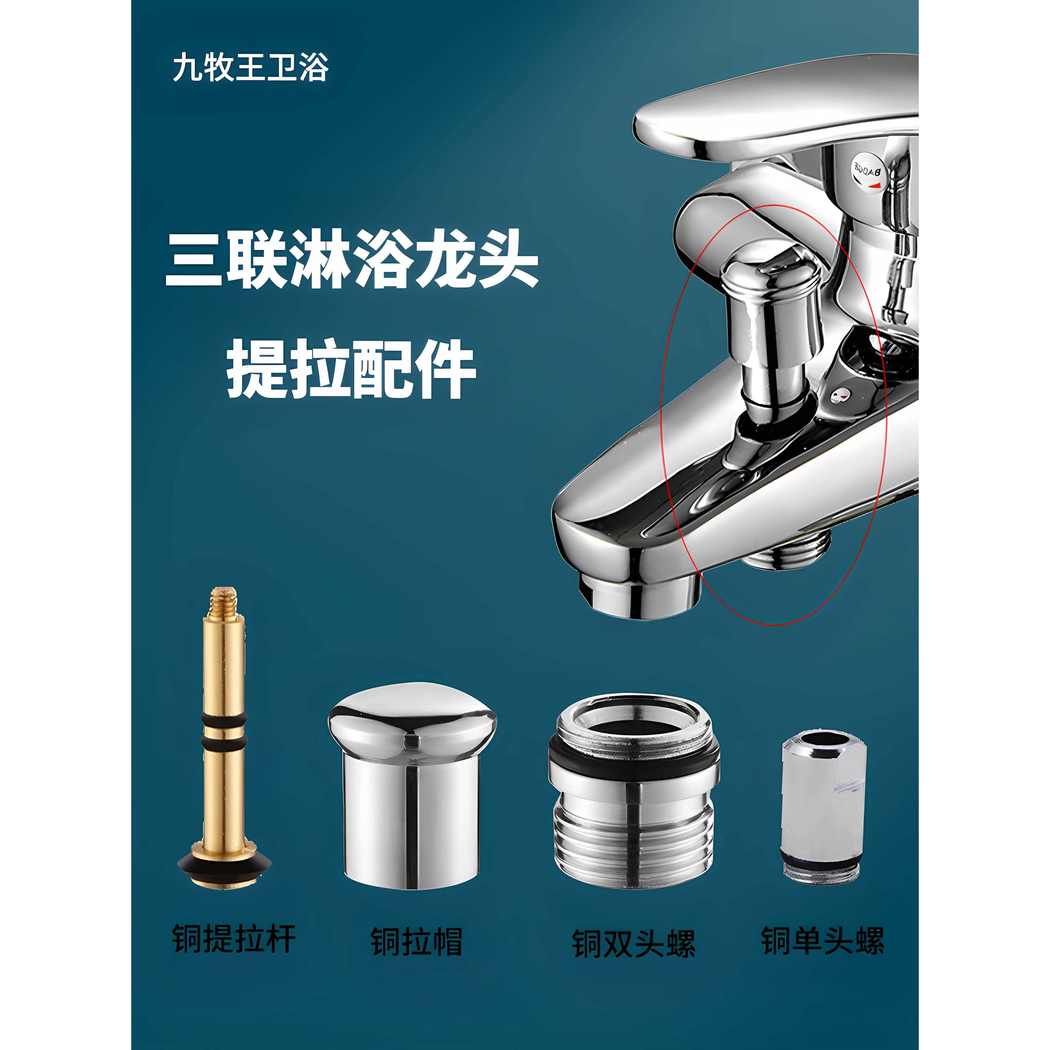 全铜淋浴浴缸水龙头花洒配件提拉杆分水器皮圈配件切换阀配件开关