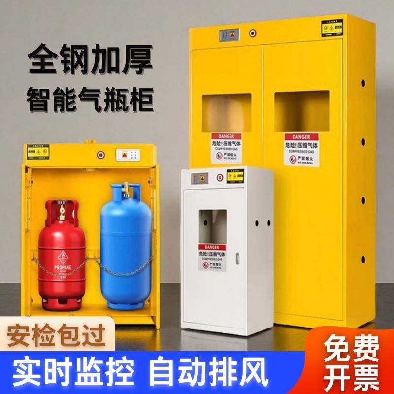 需定制气瓶柜乙炔氧气氮气体双瓶安全柜实验室全钢防爆工业煤气罐