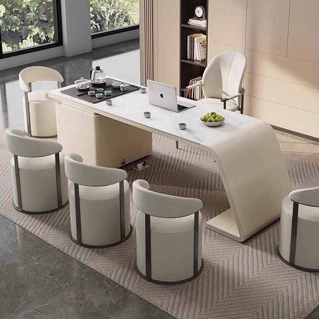 需定制岩板茶台客厅家用办公茶桌一体高端两用泡茶台办公室泡茶桌