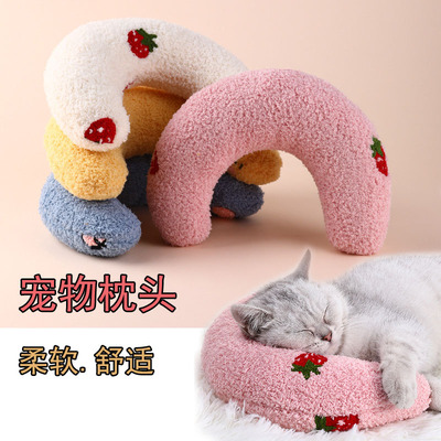 猫咪小枕头猫睡觉垫子柔软小毯子宠物狗用狗狗安Y抚枕玩具用品