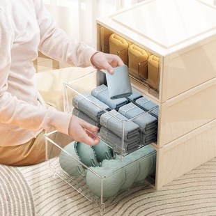 内衣收纳盒抽屉式 三合一神器衣柜衣物分格整理 家用装 袜t子放内裤
