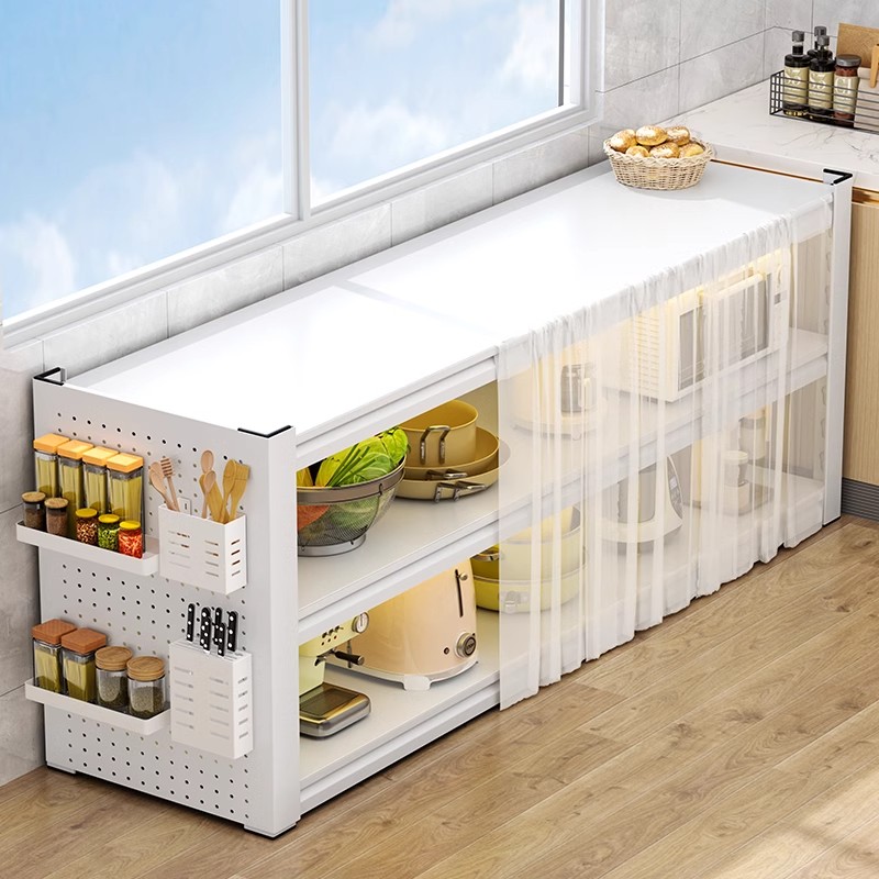 厨房置物架落地多层多功能家用微波炉烤箱锅架收纳层架货架整体橱