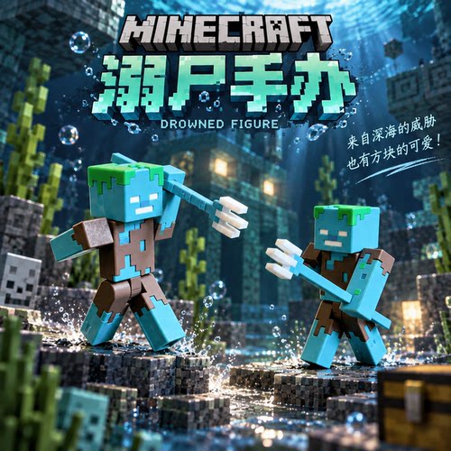 我的世界溺尸多关节可动手办