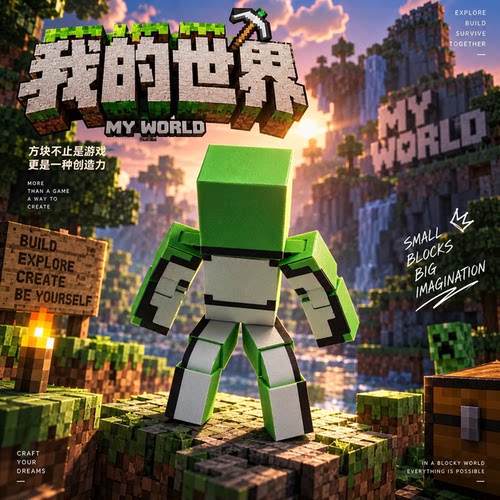 我的世界Dream大神可动人偶MC博主游戏周边模型桌搭收藏潮玩摆件