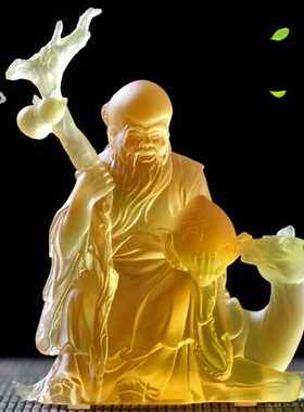 古法琉璃福寿安康寿星摆件祝寿贺寿礼生日诞辰家居摆设送长辈寿星