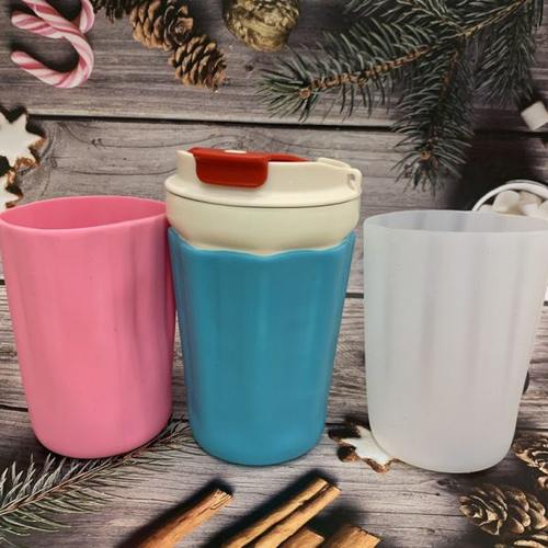 GERM咖啡杯硅胶杯套防滑套防烫隔热保温杯茶杯保护套防摔磨损锥形