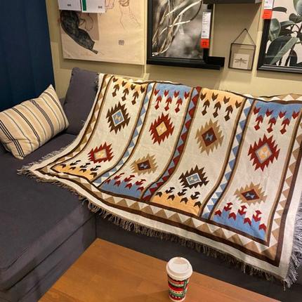 shopify沙发巾露营野餐毯民族风装饰挂毯沙发毯盖床毯毛毯针织毯