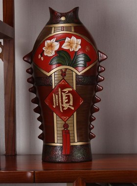 中式创意客厅家居玄关博古架x饰品酒柜陶瓷摆设陶艺摆件手工工艺