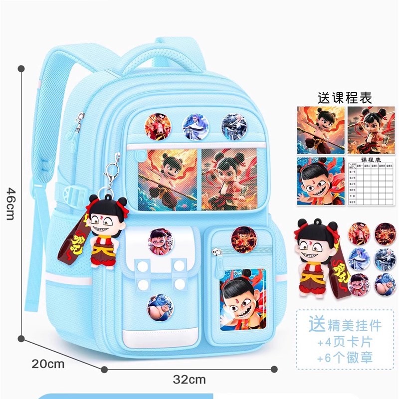 2025新款卡通哪m吒书包男生小学生六年级大容量超轻便护脊减负防