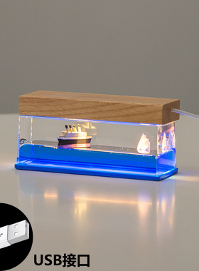 游轮流体漂流瓶桌面摆件永不沉没翻D船泰坦尼克号邮轮生日礼物男