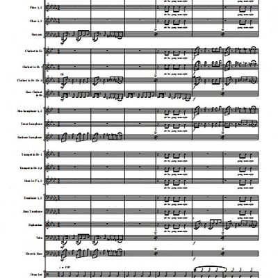 管乐总谱江南STYLE交响管乐团合奏总谱分谱+音频