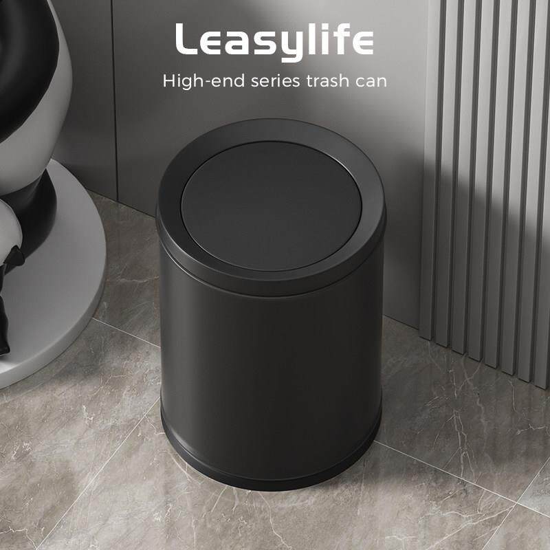客厅垃圾桶家用2025新款意式极简风卧室高颜值黑色轻奢高档卫生桶