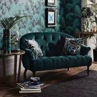 法式 小户型双三人位沙发复古怀旧沙发家具 拉扣丝绒布艺样板间美式