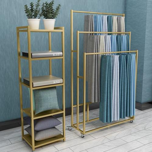 窗帘吊卡展示架家纺布艺置物架落地式移动陈列架布料样品展会架子