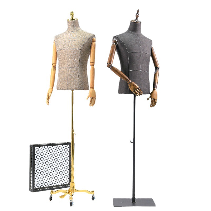 万向轮男模特道具半身人台男装西服服装店橱窗展示架模特架子