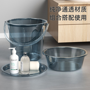 大容量手提水桶家用储水用塑料桶加厚学生宿舍用洗衣圆桶盆桶套装