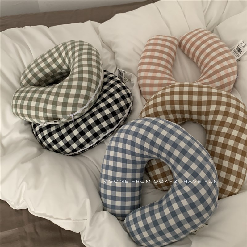 午休时刻~日系h水洗棉荞麦壳u型枕记忆棉颈托旅行枕办公室飞机颈