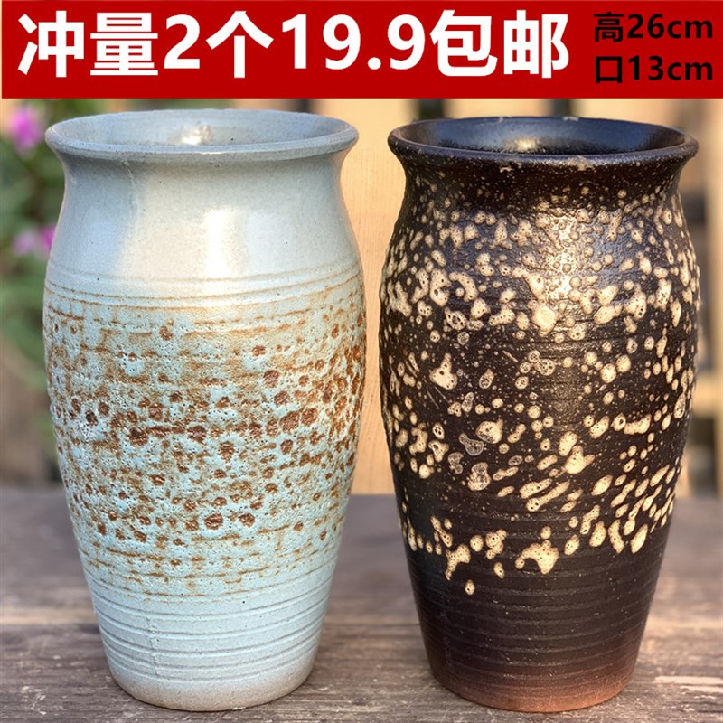 手工粗陶大口径微瑕陶瓷紫砂简约新G款多肉老桩紫乐悬崖法师花盆