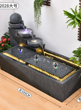 创意欧式简约流水喷泉摆件客厅现代招财景观N户外庭院鱼池加湿装