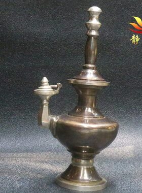 瓶铜青手工壶净水壶居家瓶宝净水文贲巴摆件供贲巴全铜壶尼泊尔