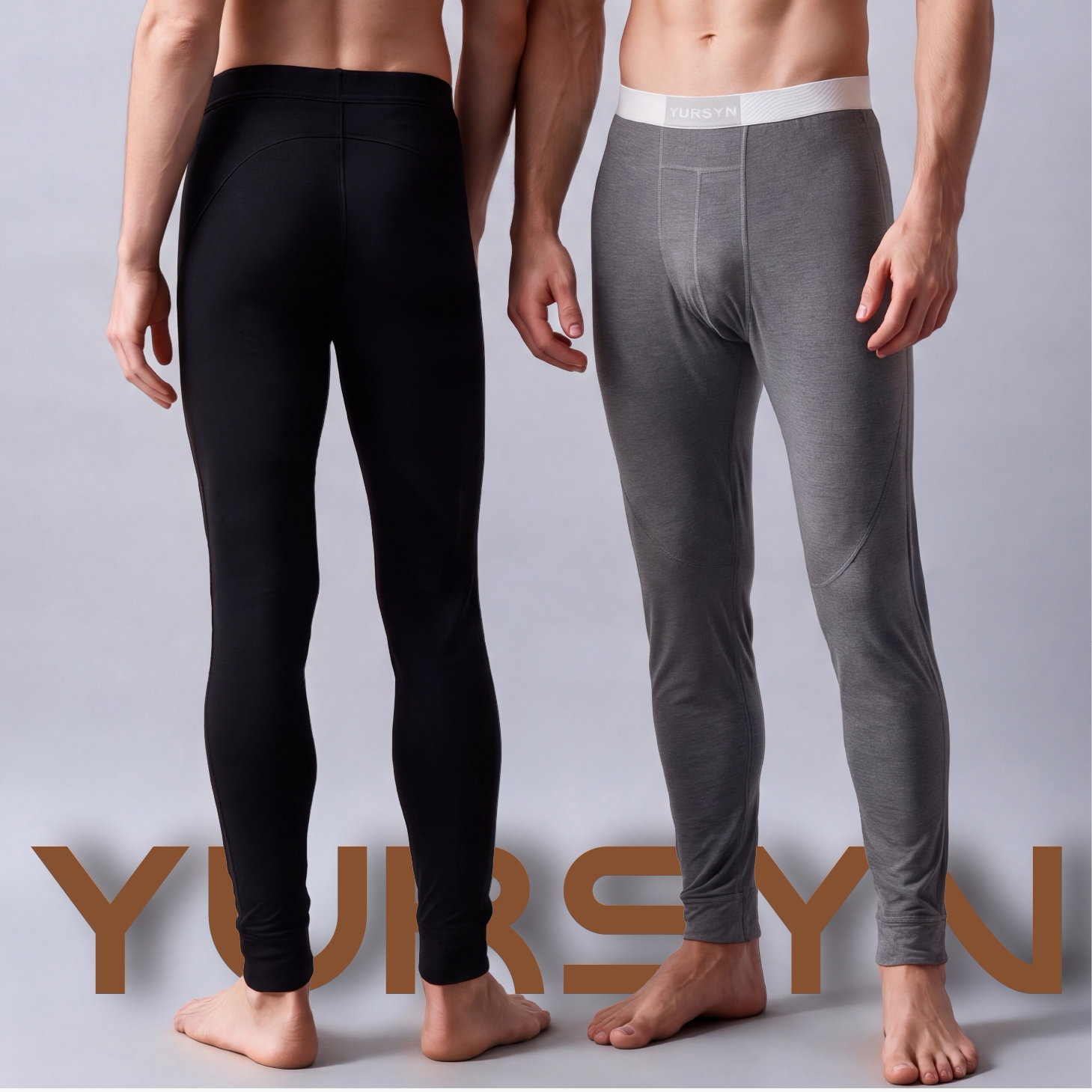 兰精莫代尔男士保暖秋裤修身打底