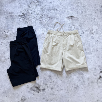 NANAMICA ALPHADRY Double Pleats 25ss光电子双褶弹力速干短裤男