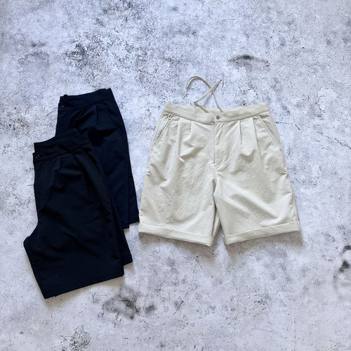 NANAMICA ALPHADRY Double Pleats 25ss光电子双褶弹力速干短裤男