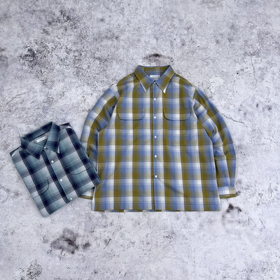 日单Nanamica 25SS Regular Collar Pique Shirt复古格纹宽松衬衫