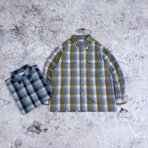 日单Nanamica 25SS Regular Collar Pique Shirt复古格纹宽松衬衫
