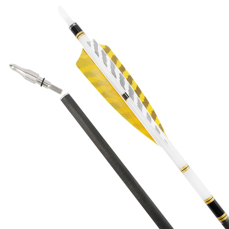 纯碳箭美猎弓反曲j弓传统弓用真羽碳箭户外射击运动射箭比赛碳箭