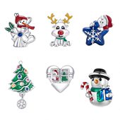 原创鹿驯圣诞树串珠饰品25配饰手链老人雪福祝珠子银S9礼物人散珠