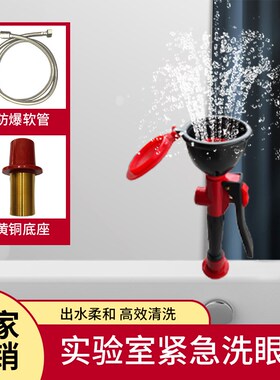 实验室洗眼器f单双口简易紧急喷淋化验室实验台冲洗装置立式工业